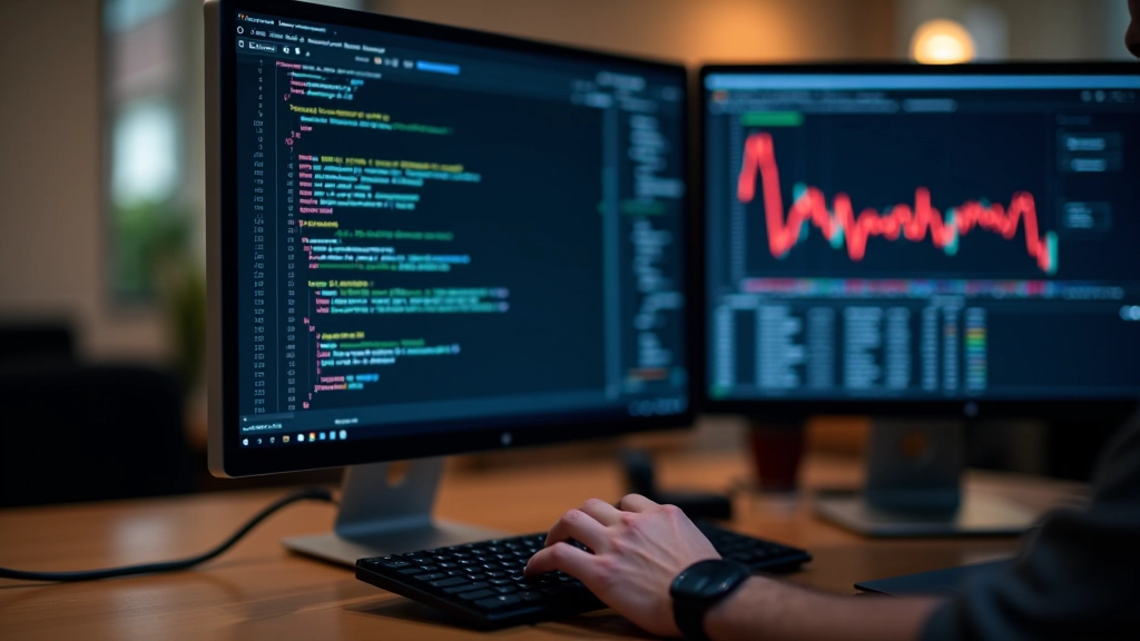 Schermo di un computer che mostra codice Python con grafici di dati finanziari